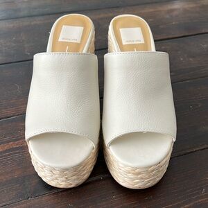 Dolce Vita Rattan Platform Slides